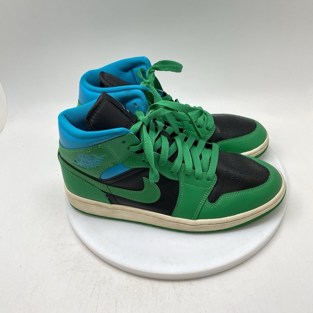 Nike Sneakers Womens 8.5 Air Jordan 1 Retro Mid Lucky Green Aquatone BQ6472-033